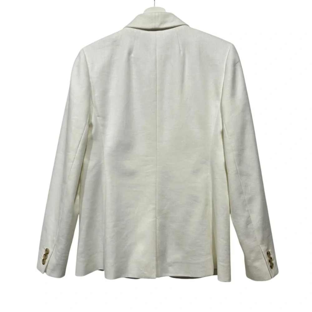 J. Crew Parke Blazer White Linen Classic Tailored Old Money Minimalist Fitted 6 - Picture 10 of 12